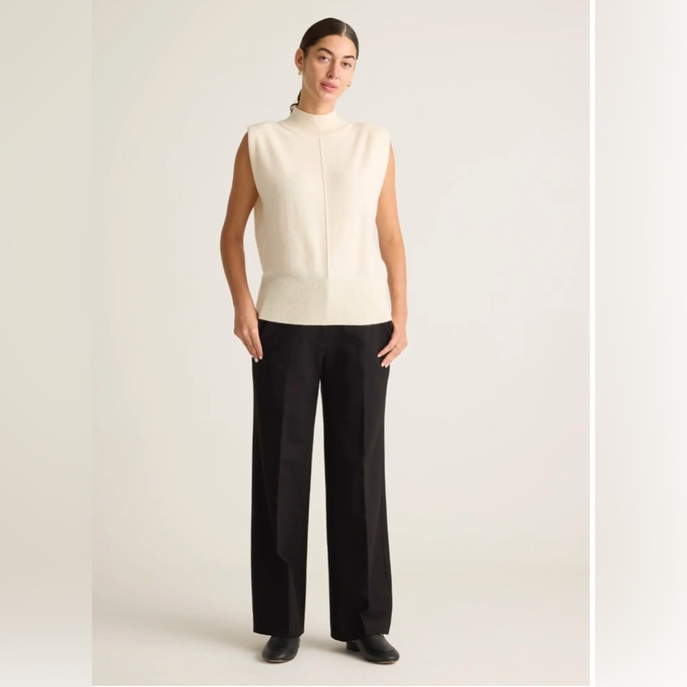 Quince Black Wide-Leg Trousers